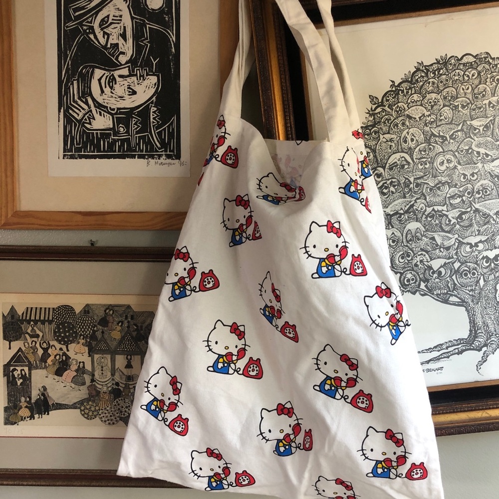 Large Hello Kitty cotton tote bag